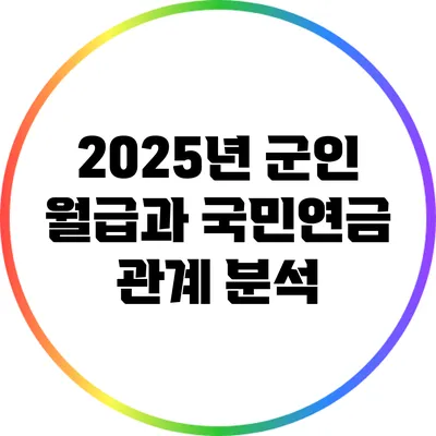 2025년 군인 월급과 국민연금 관계 분석