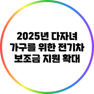 2025년 다자녀 가구를 위한 전기차 보조금 지원 확대