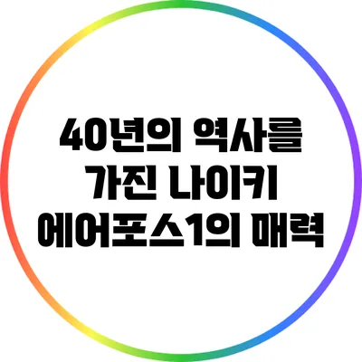 40년의 역사를 가진 나이키 에어포스1의 매력