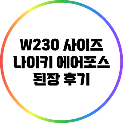 W230 사이즈 나이키 에어포스 된장 후기