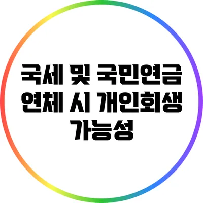 국세 및 국민연금 연체 시 개인회생 가능성