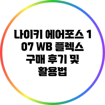 나이키 에어포스 1 07 WB 플렉스 구매 후기 및 활용법