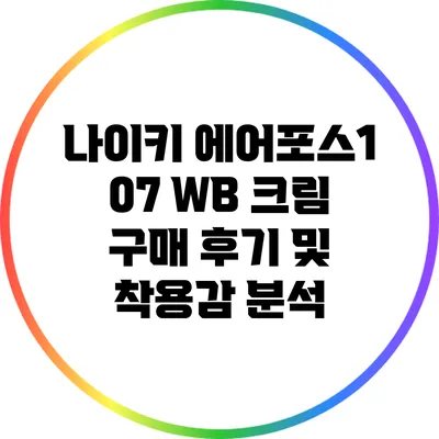 나이키 에어포스1 07 WB 크림 구매 후기 및 착용감 분석