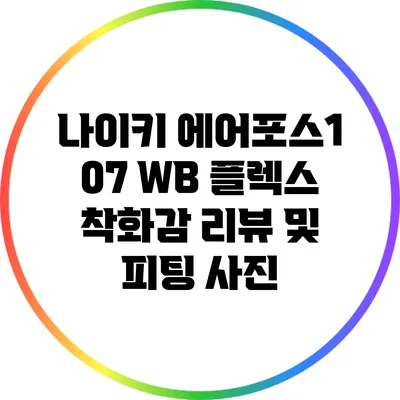 나이키 에어포스1 07 WB 플렉스 착화감 리뷰 및 피팅 사진