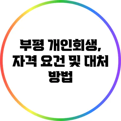 부평 개인회생, 자격 요건 및 대처 방법