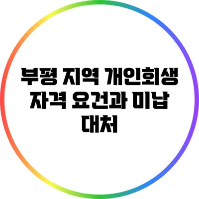 부평 지역 개인회생 자격 요건과 미납 대처