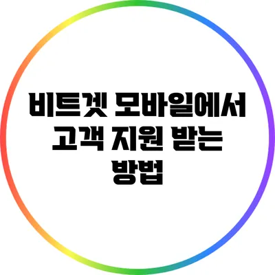 비트겟 모바일에서 고객 지원 받는 방법