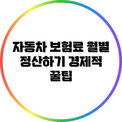 자동차 보험료 월별 정산하기: 경제적 꿀팁