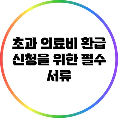 초과 의료비 환급 신청을 위한 필수 서류