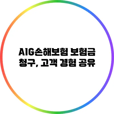 AIG손해보험 보험금 청구, 고객 경험 공유