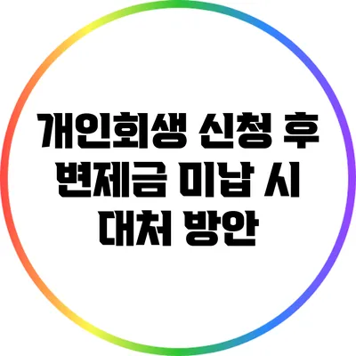 개인회생 신청 후 변제금 미납 시 대처 방안