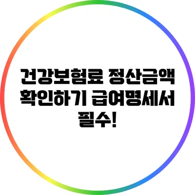 건강보험료 정산금액 확인하기: 급여명세서 필수!