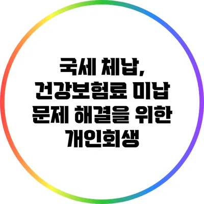 국세 체납, 건강보험료 미납 문제 해결을 위한 개인회생