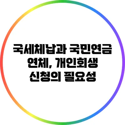 국세체납과 국민연금 연체, 개인회생 신청의 필요성