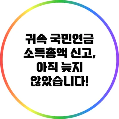 귀속 국민연금 소득총액 신고, 아직 늦지 않았습니다!