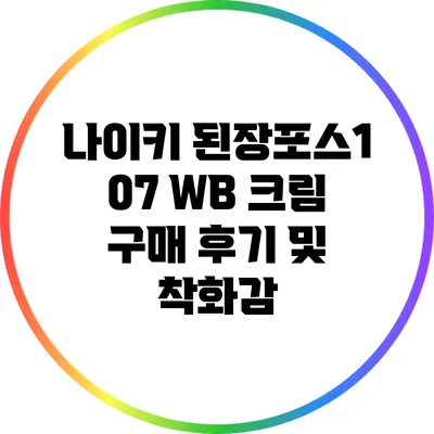 나이키 된장포스1 07 WB: 크림 구매 후기 및 착화감