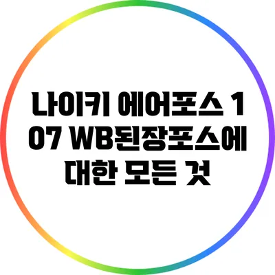 나이키 에어포스 1 07 WB된장포스에 대한 모든 것