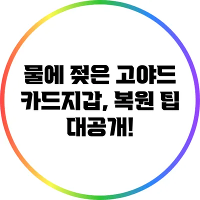 물에 젖은 고야드 카드지갑, 복원 팁 대공개!