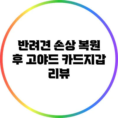 반려견 손상 복원 후 고야드 카드지갑 리뷰