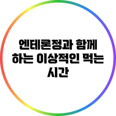 엔테론정과 함께 하는 이상적인 먹는 시간