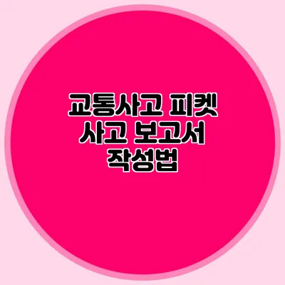 교통사고 피켓 사고 보고서 작성법