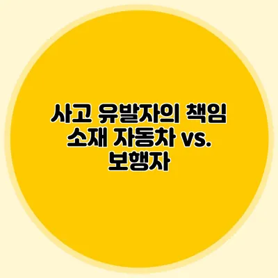 사고 유발자의 책임 소재 자동차 vs. 보행자