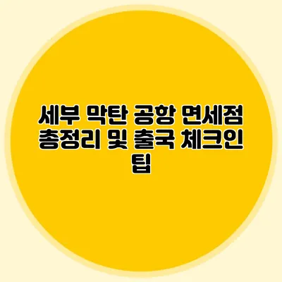 세부 막탄 공항 면세점 총정리 및 출국 체크인 팁